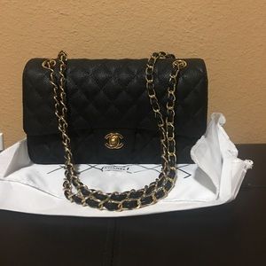New Medium black bag with gold hardware